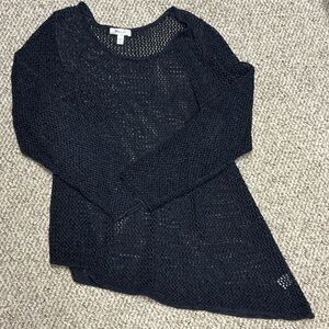 Dressbarn Navy Textured Knit Sweater